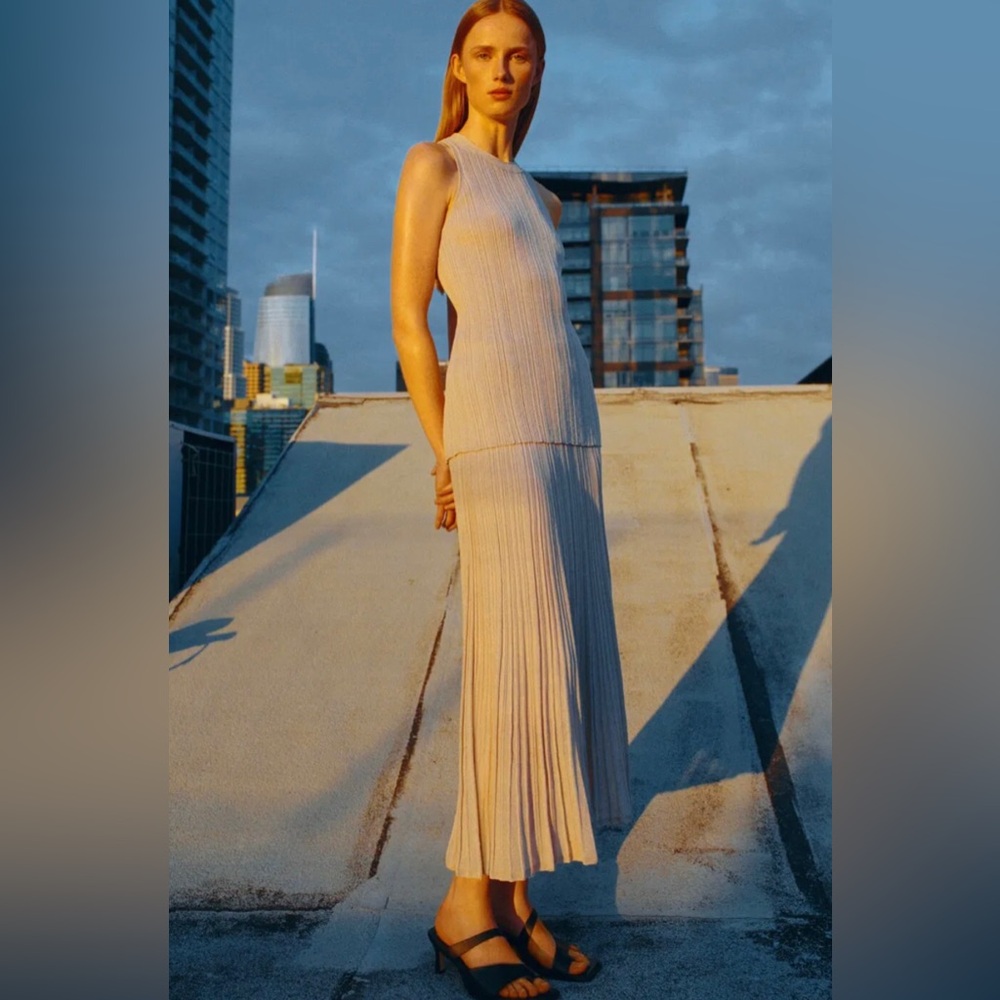 COS Pleated A-Line Long Skirt